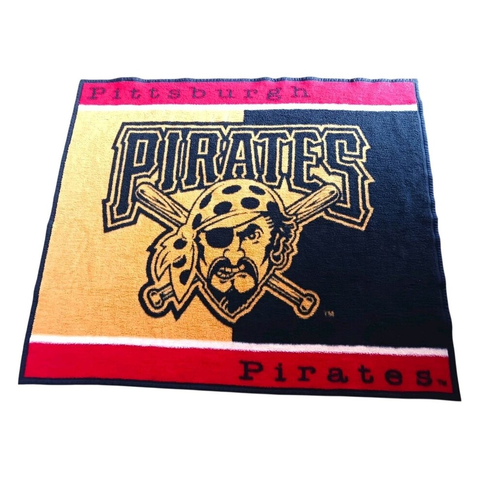 Vintage PITTSBURGH PIRATES MLB Stadium Throw Blanket Baseball Biederlack USA